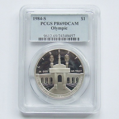 1984 USA Silver Proof $1 - Olympics PCGS PR69